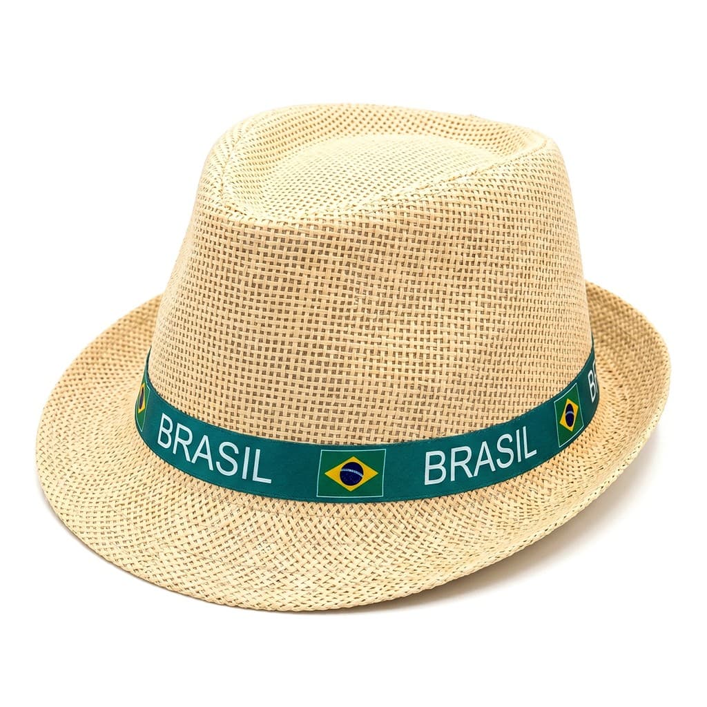 Kit 4 Chapéus Fedora Panamá Clássico Para Torcedores Brasileiros Copa Do Mundo