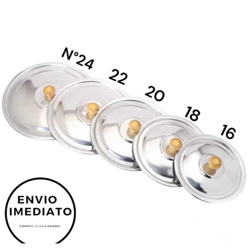 🥇 Kit com 5 TAMPAS em Alumínio Universal padrão N° 16/18/20/22/24 Oferta