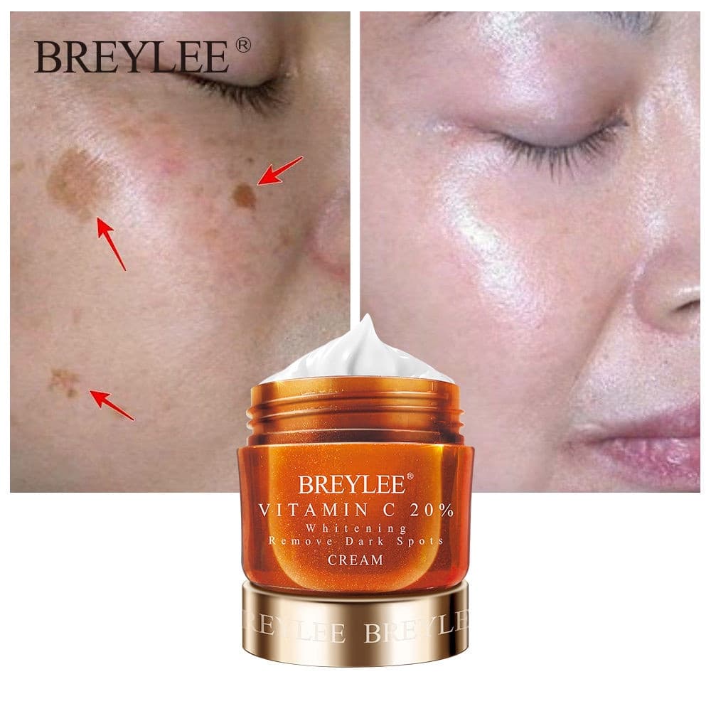Creme Facial de Vitamina C BREYLEE para Clareamento e Hidratação, Remove Manchas Escuras e Ilumina a Pele, Cuidados com