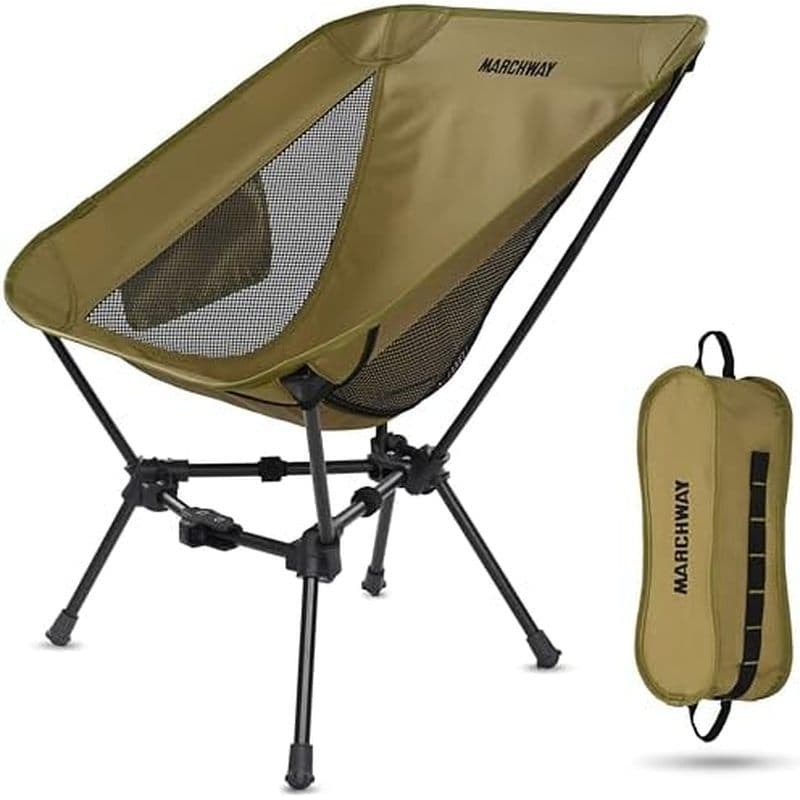 Cadeira De Acampamento Dobrável Leve MARCHWAY , Compacta Portátil Para Ao Ar Livre , Viagens , Praia , Piquenique , Fest