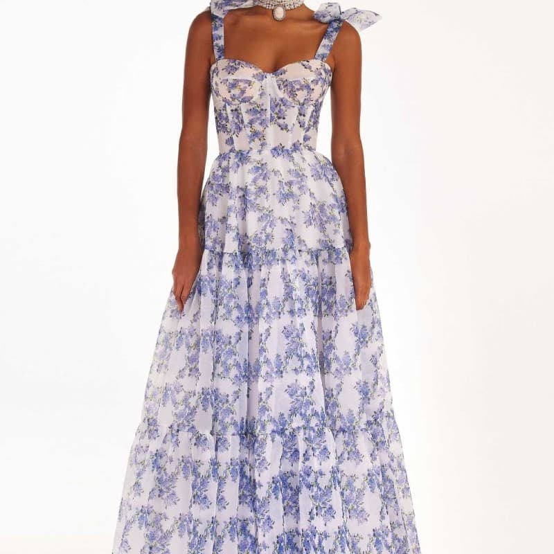 Vestido De Festa floral Feminino Com Suspensório Temperamento Francês