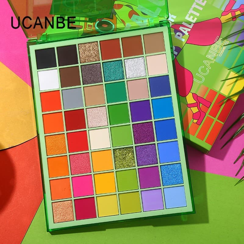 Ucanbe paleta de sombras coloridas, 48 cores, genuína, Super quente, série multicolorida, azul, roxo, palco, maquiagem,