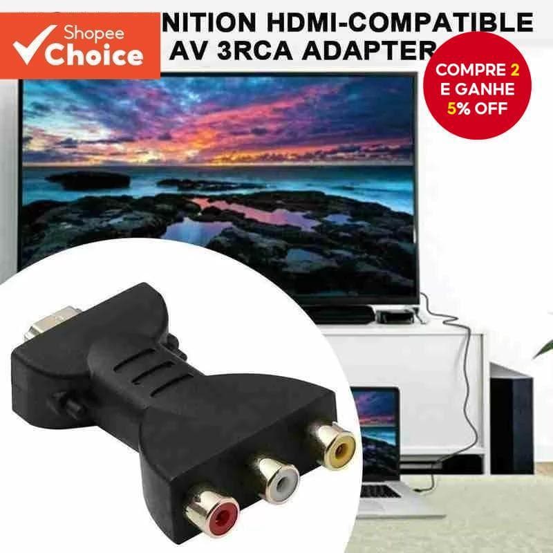 AV Sinal Digital 1080p Adaptador HDMI Para VGA Conversor 3RCA