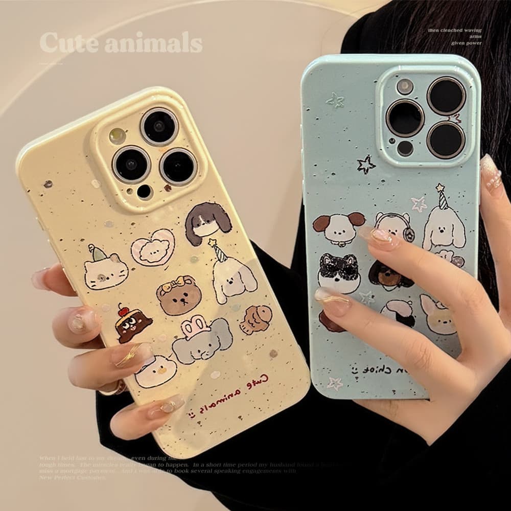 Animal sobremesa festa iphone14 caso de telefone Apple 17promax nicho bonito 16 Silicone 12 adequado para 15