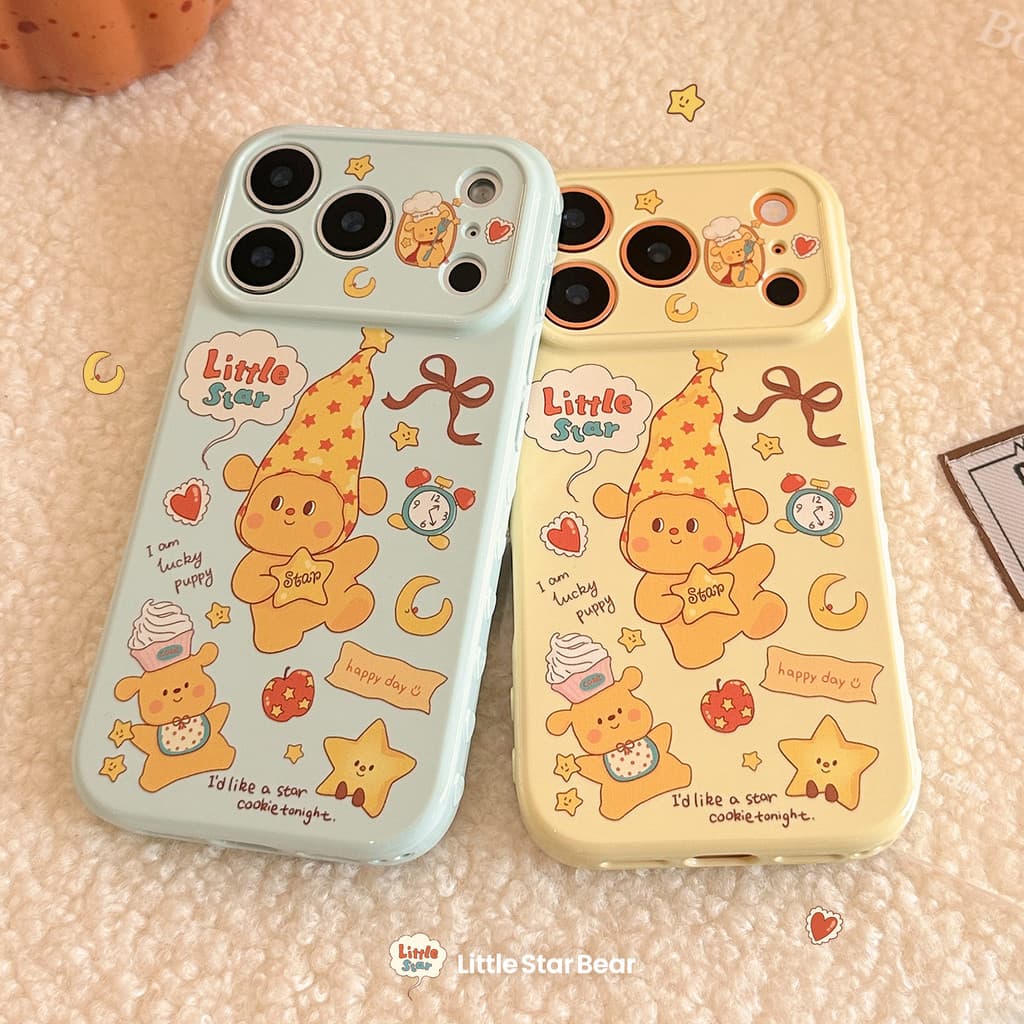 Ins estilo Graffiti estrela filhote de cachorro adequado para Apple 16pro max caso de telefone iphone17 caso macio 1315
