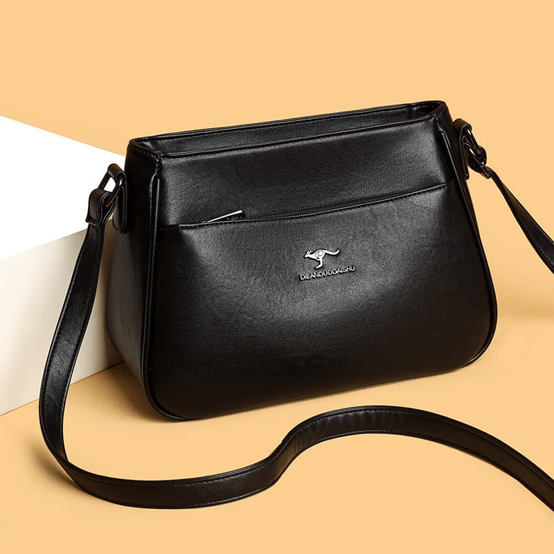 Couro genuíno Retro textura de couro macio grande capacidade inverno mãe bolsa de ombro feminino novo estilo moda na mod