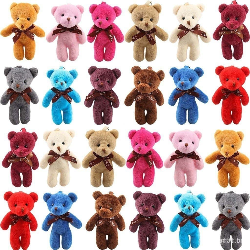 Conjunto de 12 peças de ursinhos de pelúcia, mini bonecos, pequenos brindes, adequados para festas de casamento, chaveir