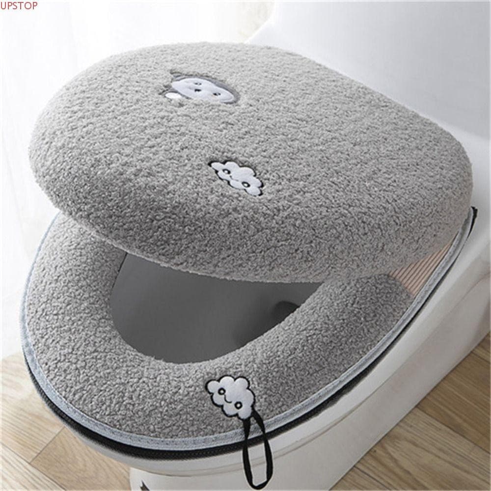Almofada UPSTOP + Capa Traseira , Conjunto De Tapete De Assento De Vaso Sanitário Quente Estilo Zíper , Tapetes De Bidê