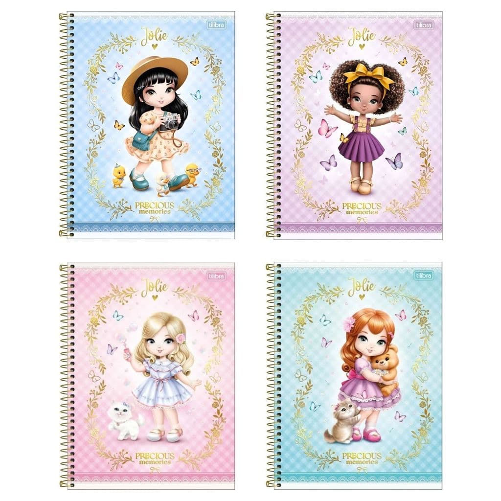 Caderno Espiral Universitário 1M 80F - Jolie - Sortidos