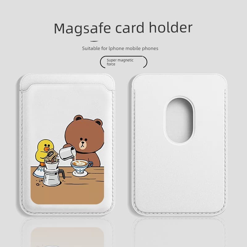 carteira magsafe Influencer Brown Adequado para Apple magSafe Porta-cartões magnético iPhone15Promax Bonito Homens Mulhe