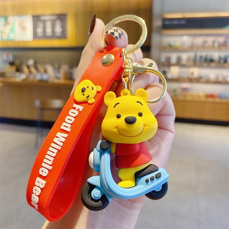 Bonito dos desenhos animados Winnie the Pooh chaveiro feminino bonito criativo boneca pingente masculino chave do carro