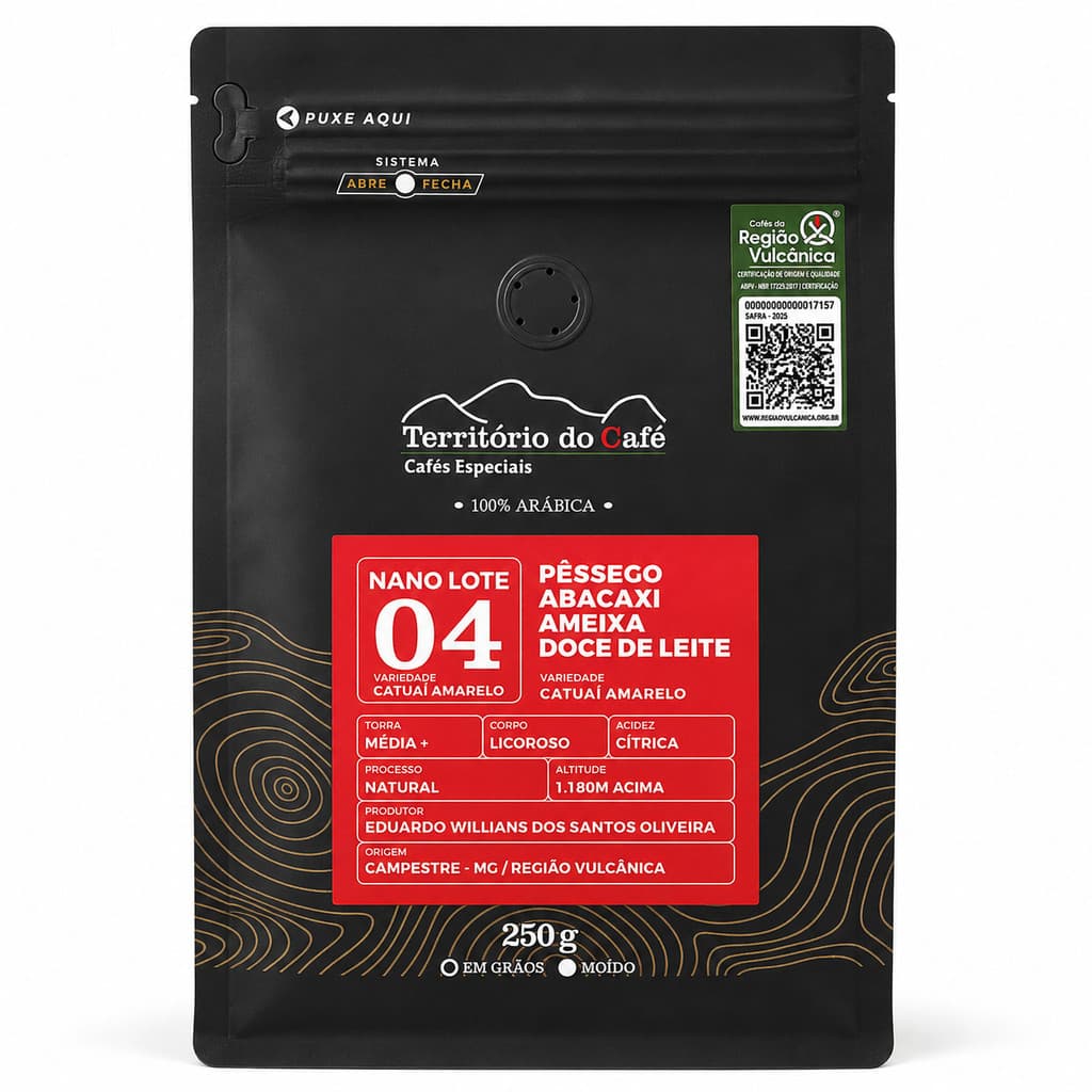 Café Especial Nano Lote 04 250g 100% Arábica Pêssego Abacaxi Ameixa e Doce de Leite