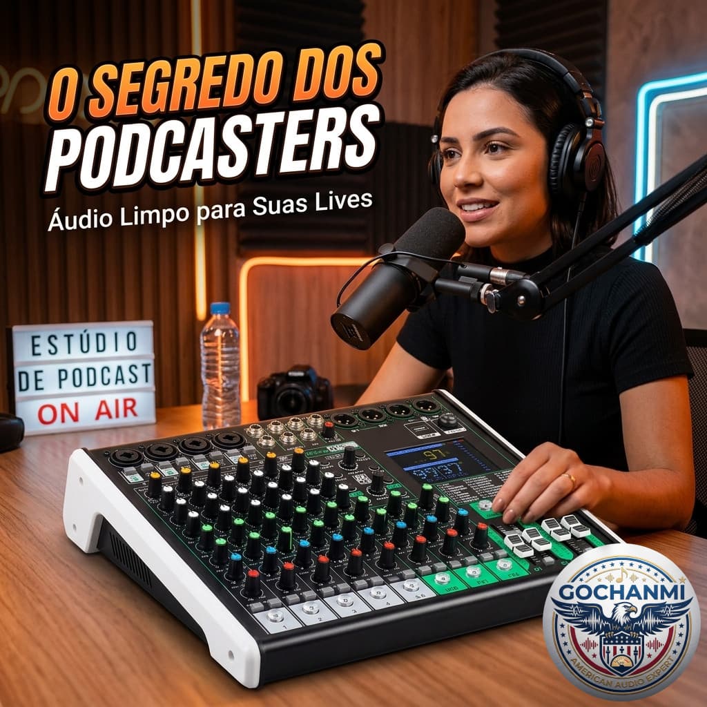 Mixer de Som MX4 4 Entradas MIC LINE Com USB Bluetooth E 48V Phantom