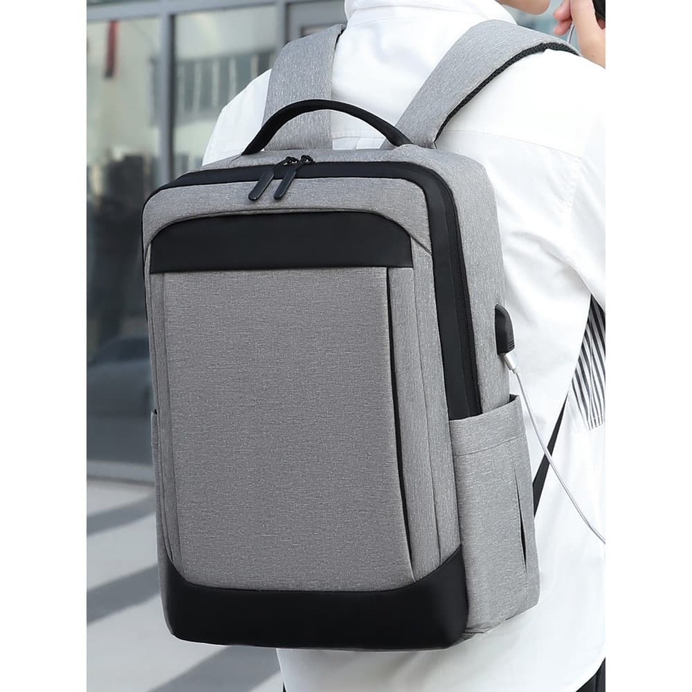 Novo estilo mochila masculina mochila de negócios 52cm leve simples All-Match versão coreana saco de escola feminino gra
