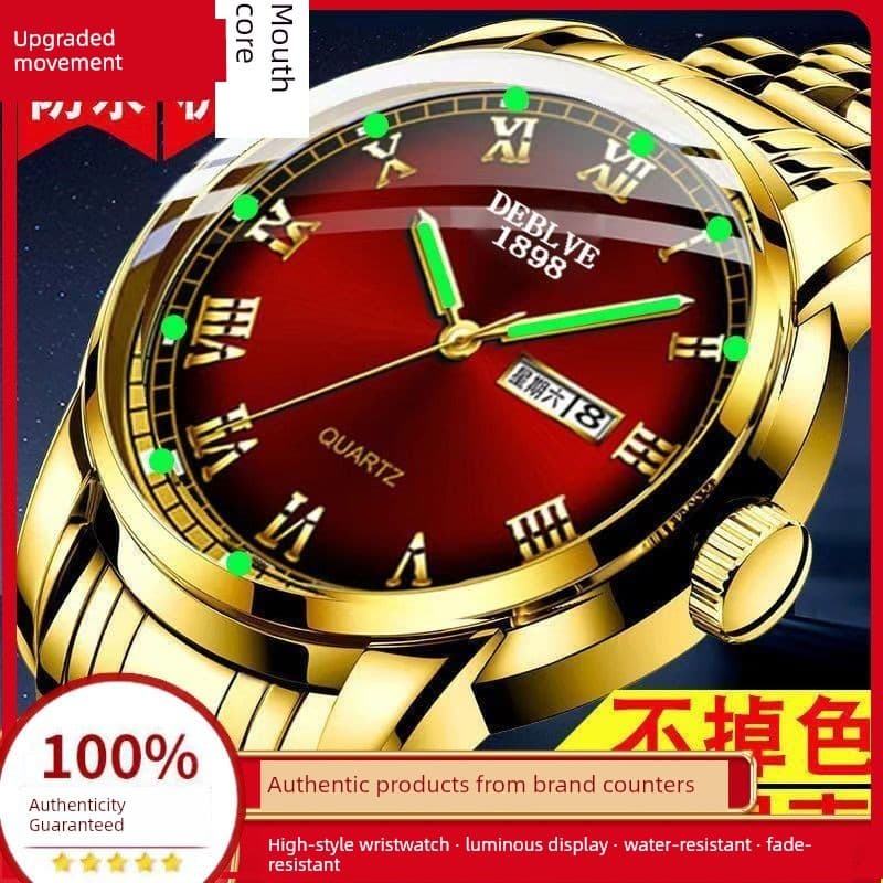 relogio masculino Relógio mecânico automático suíço, relógio masculino genuíno, versão coreana, simples, à prova d'água,