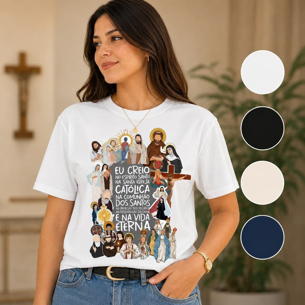 Camiseta Feminina Cristã e Evangelica eu creio,camisa feminina Cristã, camisa premium
