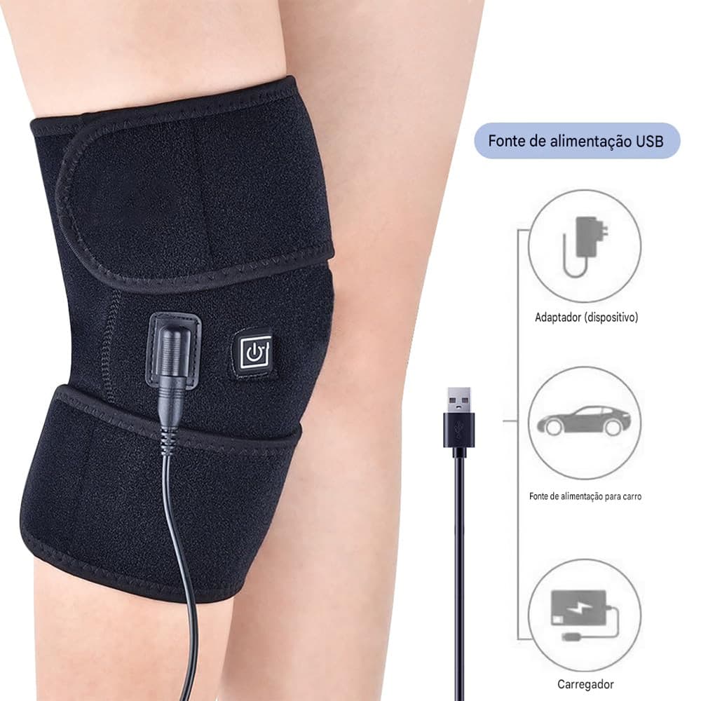 Joelheira Térmica USB Calor Infravermelho Ajustável para Uso Diário