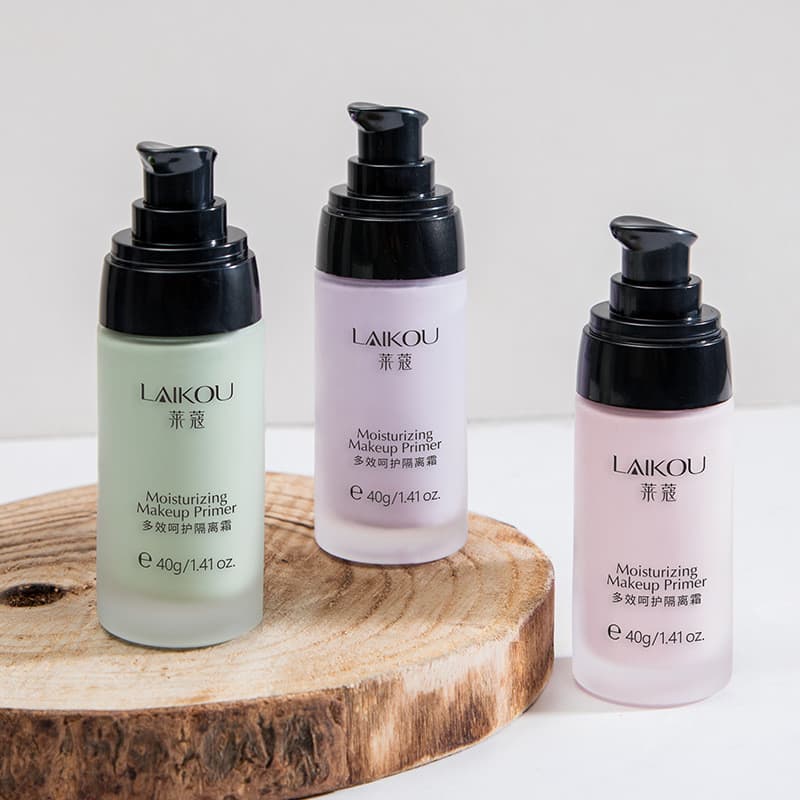Nova Base verde roxa maquiagem primer maquiagem primer Facial brilho tom de pele corretivo hidratante três-em-um
