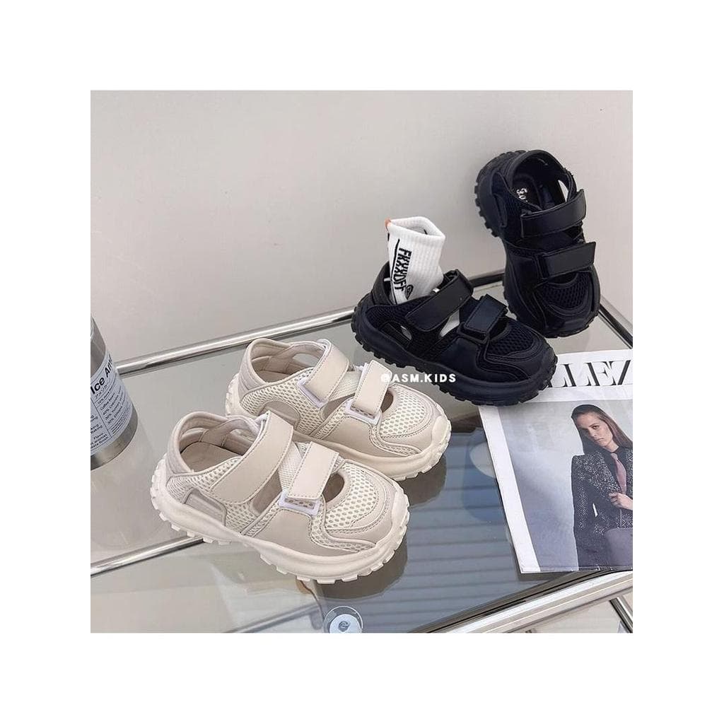 Crianças esportes Toe-coberto sandálias meninas verão novo estilo médio grande crianças malha respirável sapatos sola ma