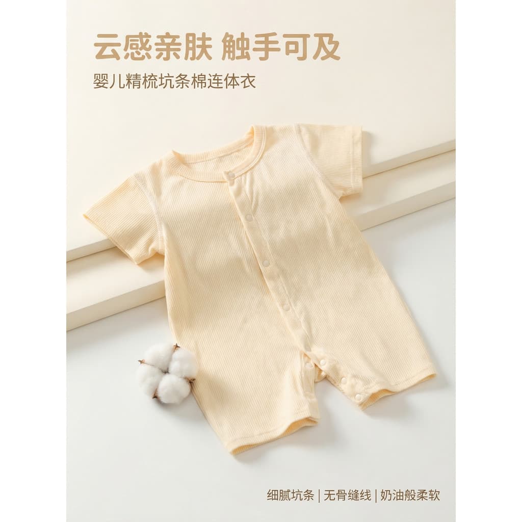 Bebê roupas de verão fibra de bambu fino Shorts de manga curta respirável macacão bebê recém-nascido Cardigan desossado