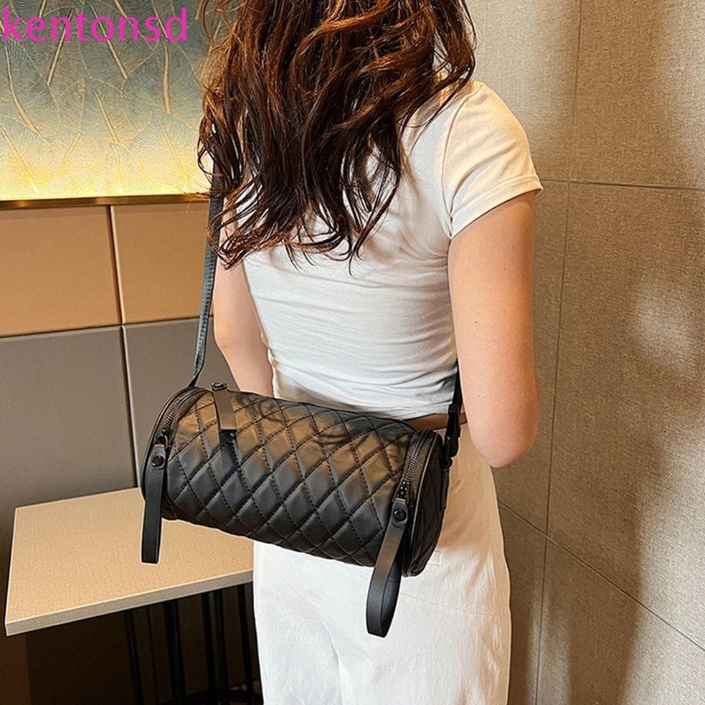 Bolsa Cilíndrica KENTONSD Lingge , Redonda De Travesseiro Oxford Crossbody De Grande Capacidade Com Zíper Balde Para Men