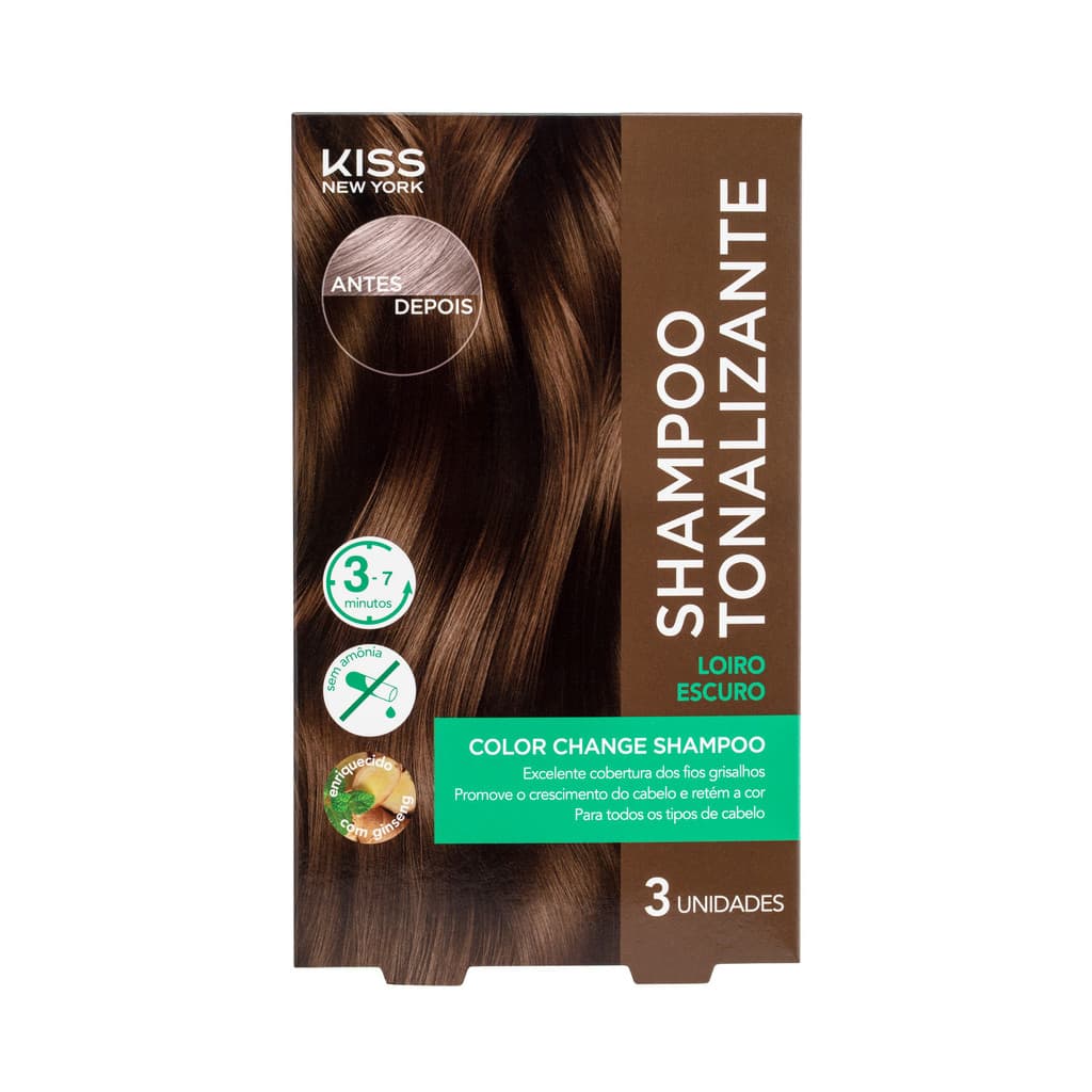 Shampoo Tonalizante Color Change Loiro Escuro - Kiss New York