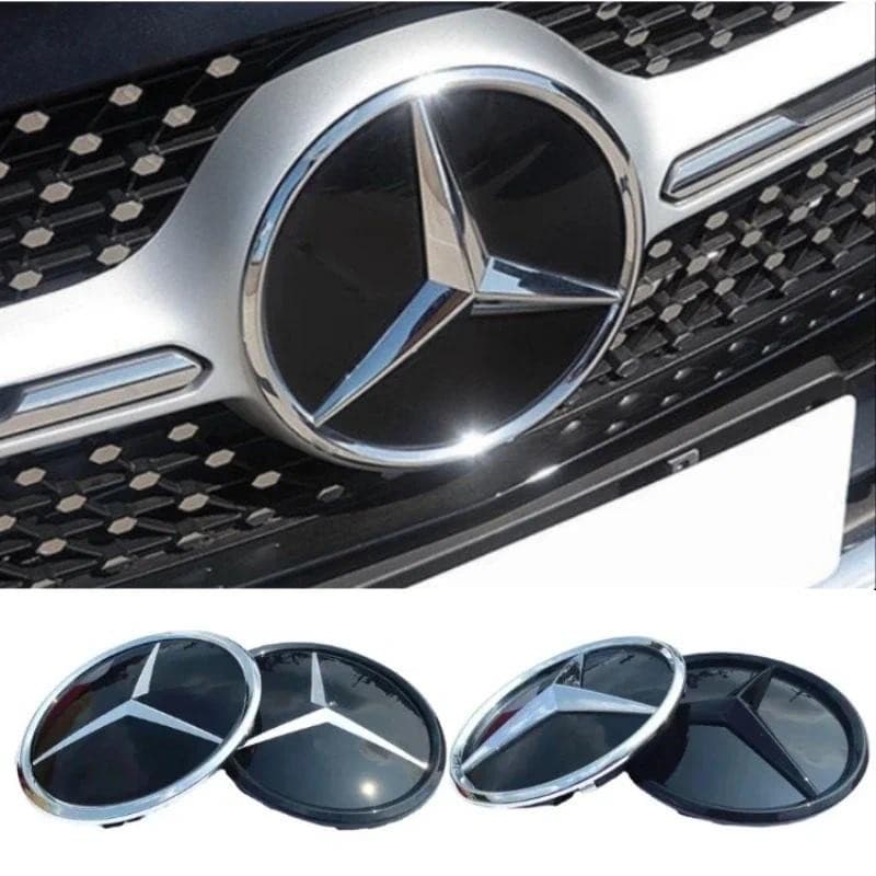 Logotipo 3D ABS A Grade Dianteira Estrela Emblema Espelho Inferior Para Mercedes-Benz W166 X205 GLC200 GLC260 GLC300 GLS