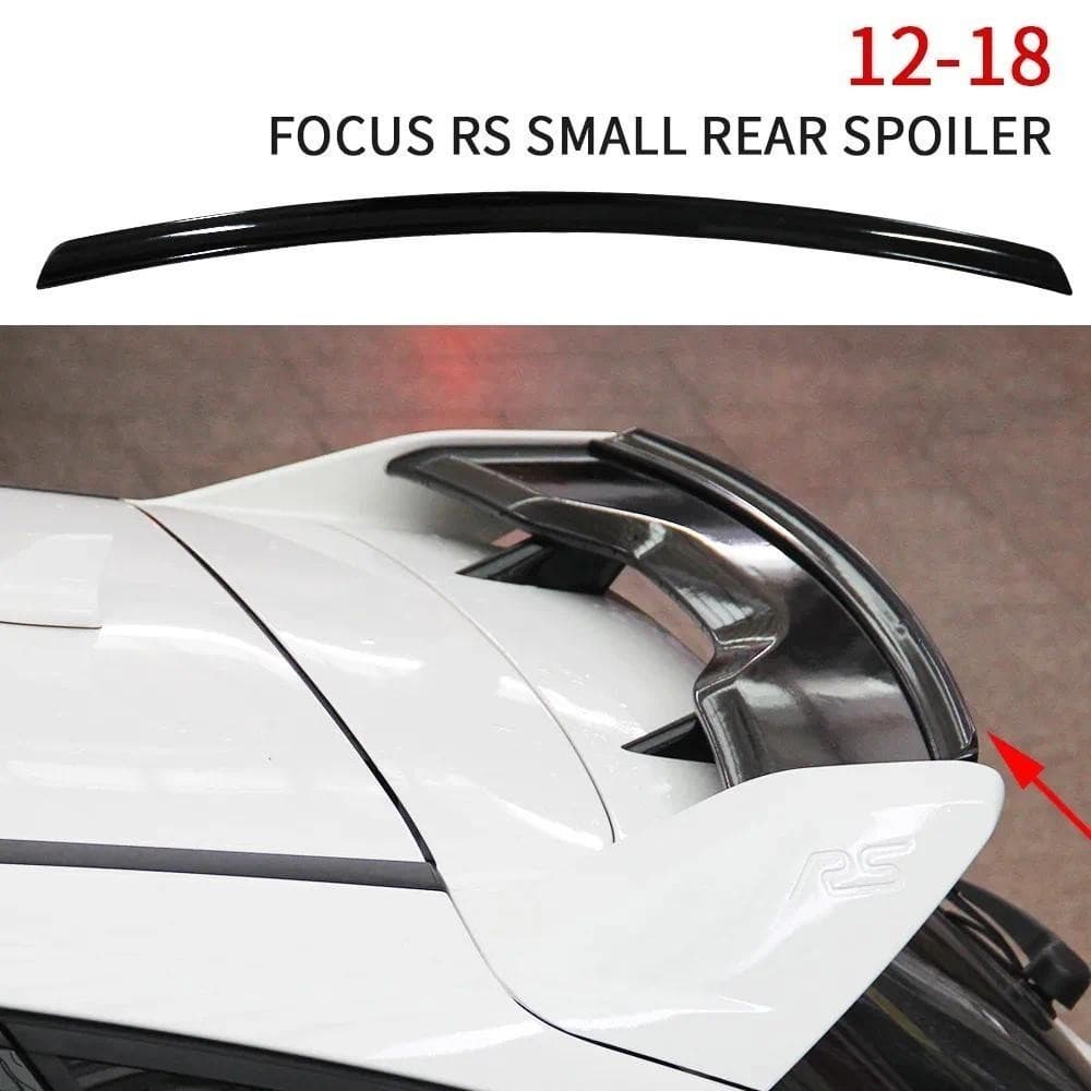 Para Foco MK3 RS 2012 ~ 2018 Extensão Traseira Do Carro Spoiler ABS Gloss Preto Telhado Cauda Asa Adesivo Acessórios