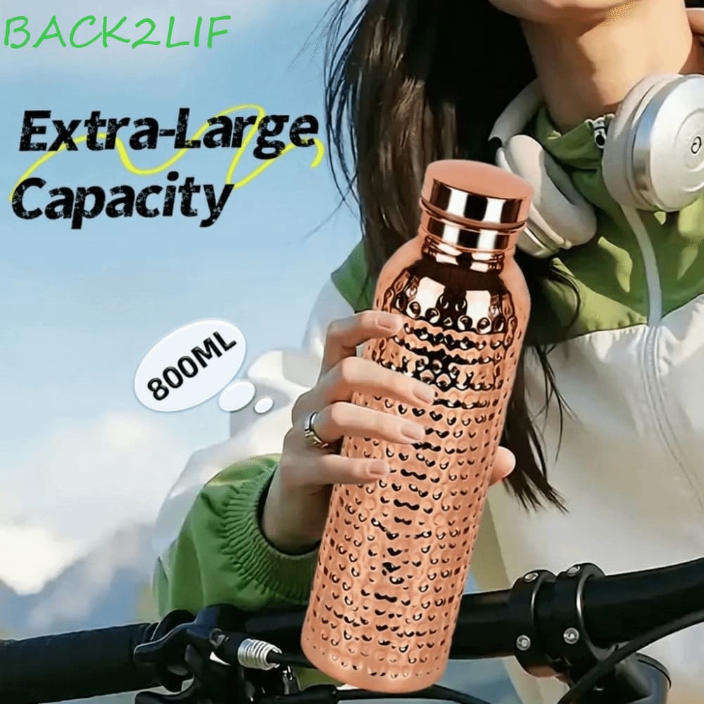 Garrafa De Água De Cobre Galvanizada BACK2LIF , Isolada À Prova De Vazamentos De 800ML , Copo Portátil Para Beber