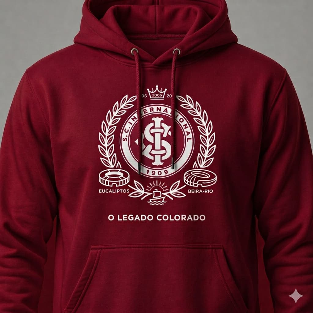 Moletom Time Gaucho Internacional Confortável Blusa de Frio Time Colorado Esportivo Torcedor Casaco Legado Inter Torcida