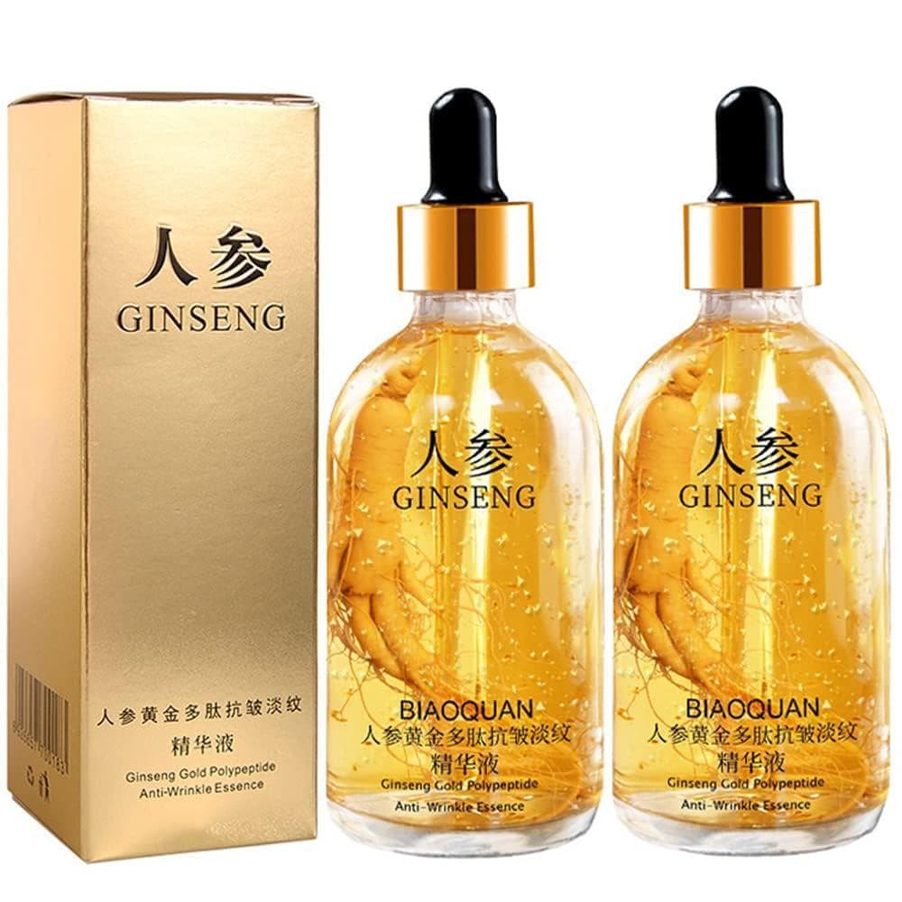 Sérum anti-rugas de ginseng, essência anti-envelhecimento com peptídeos de ginseng, extrato líquido de ginseng, óleo ess