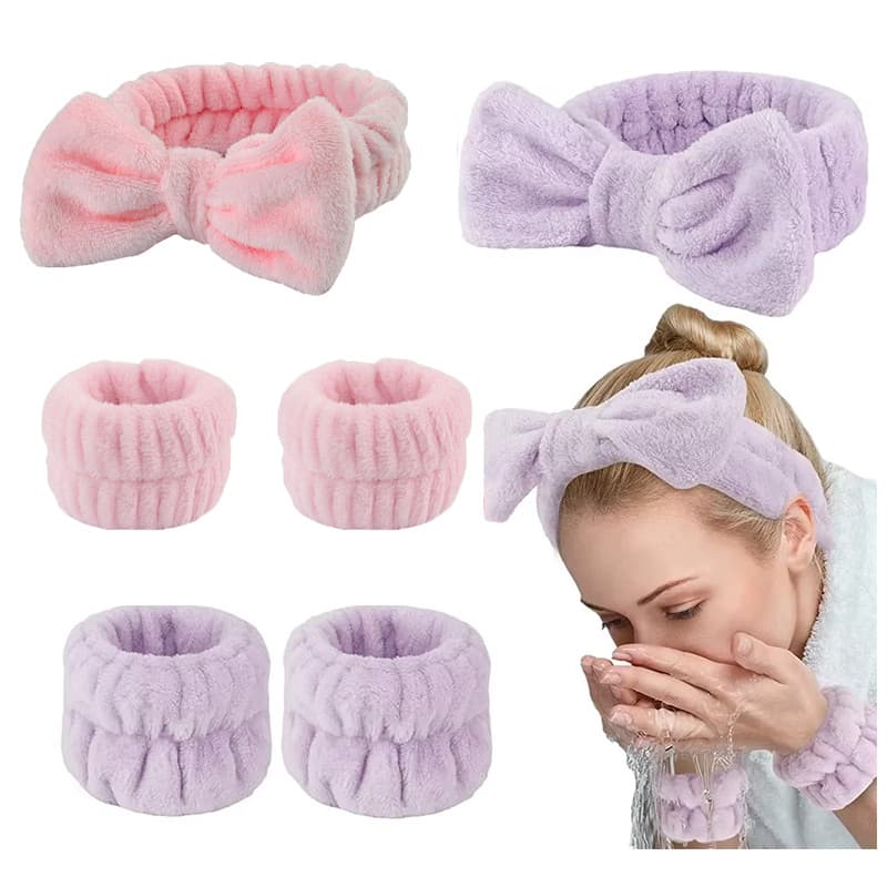 Spa Bandana Pulseira Para Lavar O Rosto Microfibra Maquiagem Toalha Faixas De Cabelo Washband Scrunchies Absorvente Puls