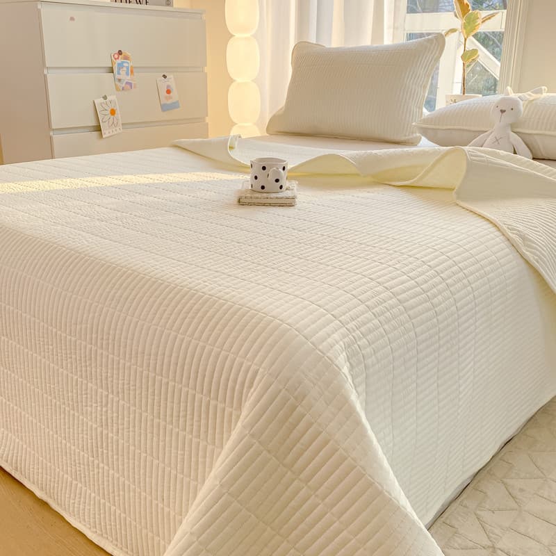 Capa de cama de algodão lavável de cor sólida, peça única, quatro estações, Tatami Kang, lençol acolchoado único, conjun
