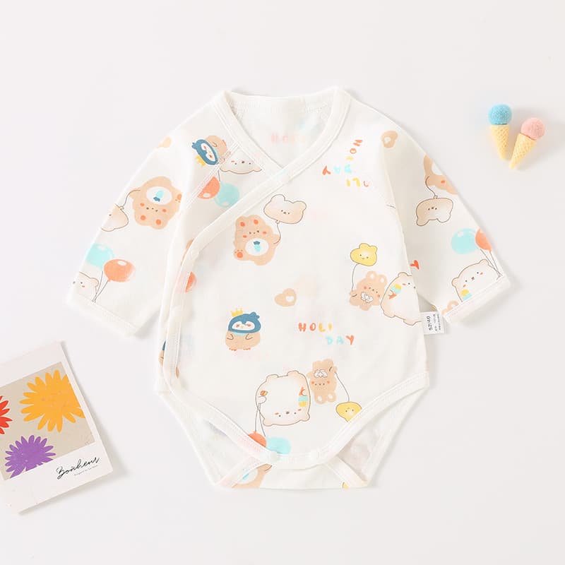 Macacão recém-nascido pijamas bebê de manga comprida macacão de algodão puro roupa interior masculino feminino bebê triâ