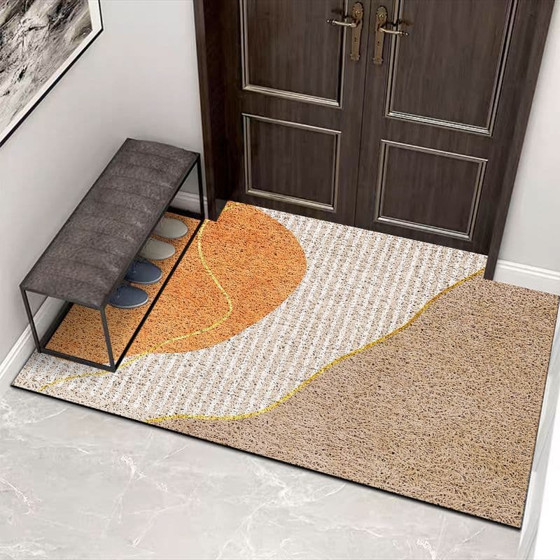 Novo anel de seda pvc tapete de chão porta de entrada resistente à sujeira tapete antiderrapante porta de entrada domést