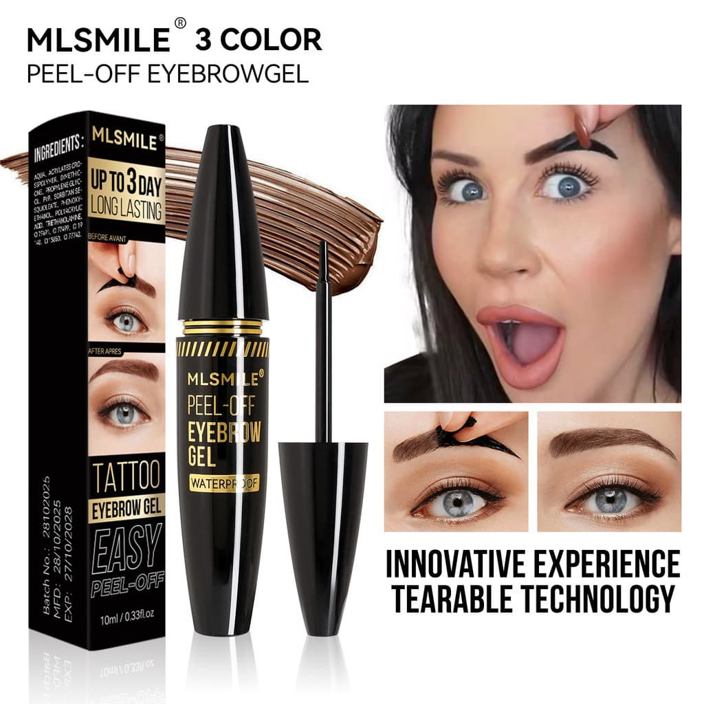 gel De Sobrancelha Removível Tridimensional , À Prova De Maquiagem natural , Manchas D'água E Suor