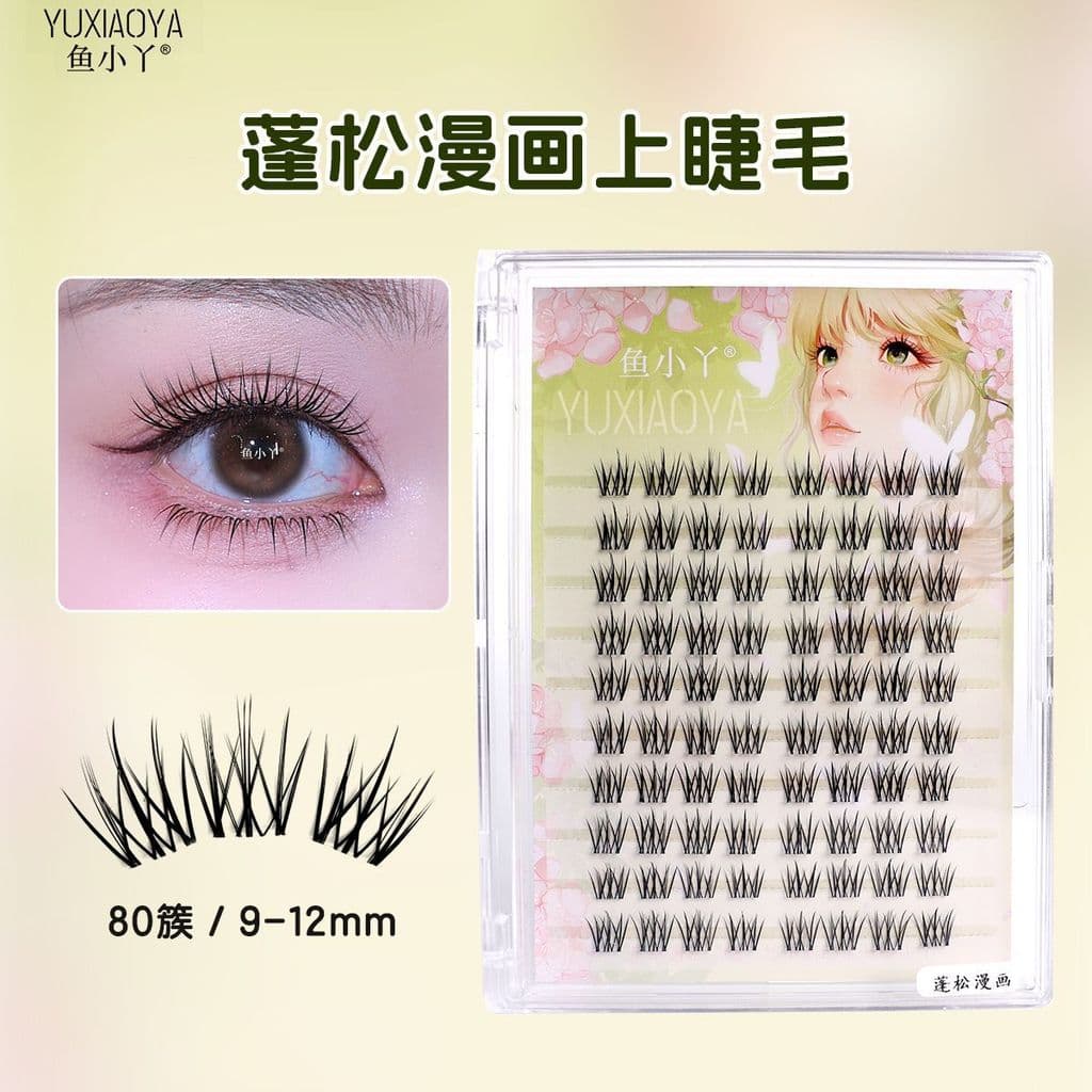 Yu Xiaoya fofo cílios cômicos segmentados transparente haste fina Natural estilo curto mãe cabelo gripe gripe rosto luz