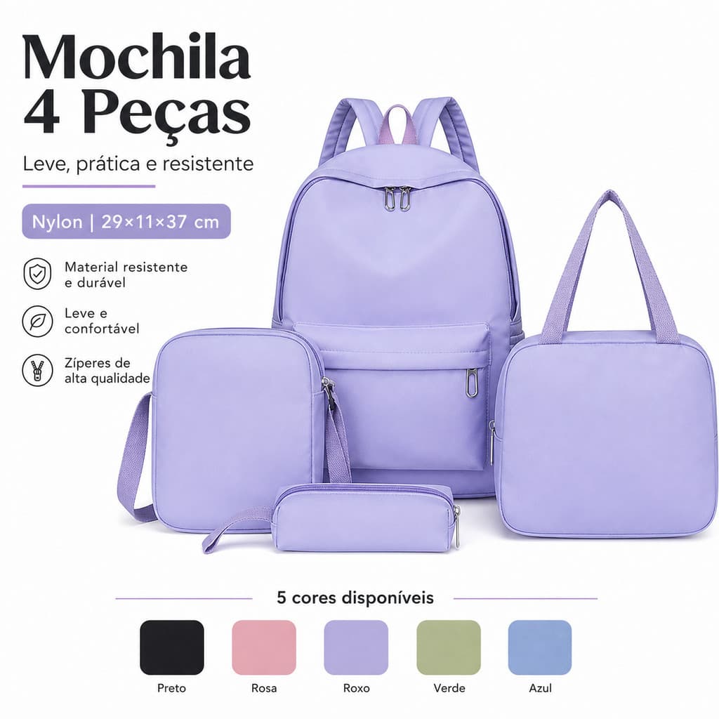 Mochila Escolar Bolsa é Linda Moda Simples de Grande Capacidade Unissex