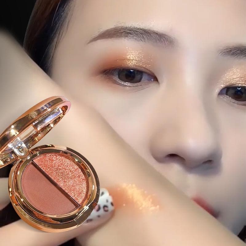Abóbora terra cor sombra de duas cores purê de batatas fosco laranja Base ouro Glitter perolado portátil sombra tudo-in