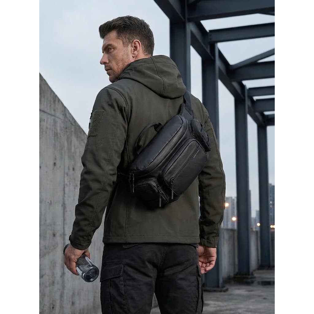 Marco Laden Bolsa de peito masculina estilo funcional de um ombro transversal para esportes ao ar livre Bolsa de ciclism