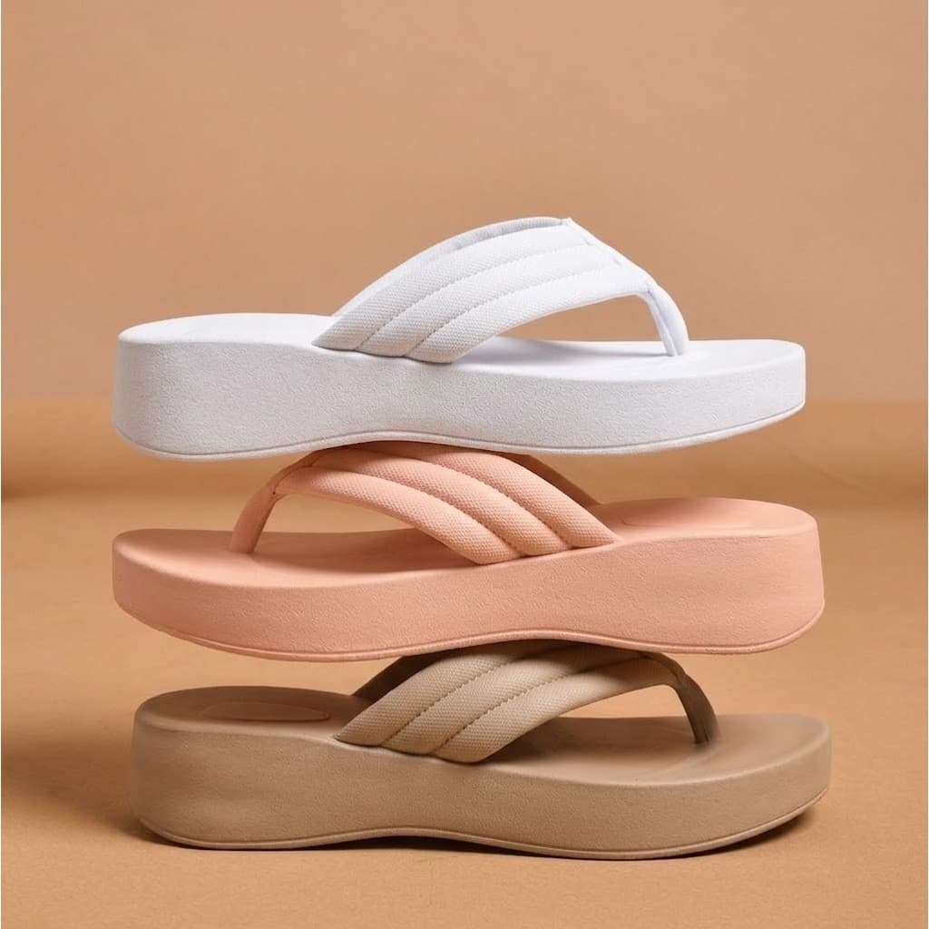Sandália Nuvem Feminina Flatform Plataforma Alta Puffer Tira Fofinha Confortável Verão