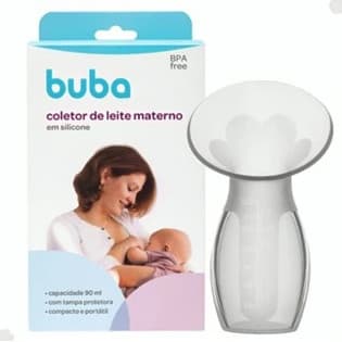 Coletor De Leite Materno Em Silicone Com Ventosa de 90ml Buba.