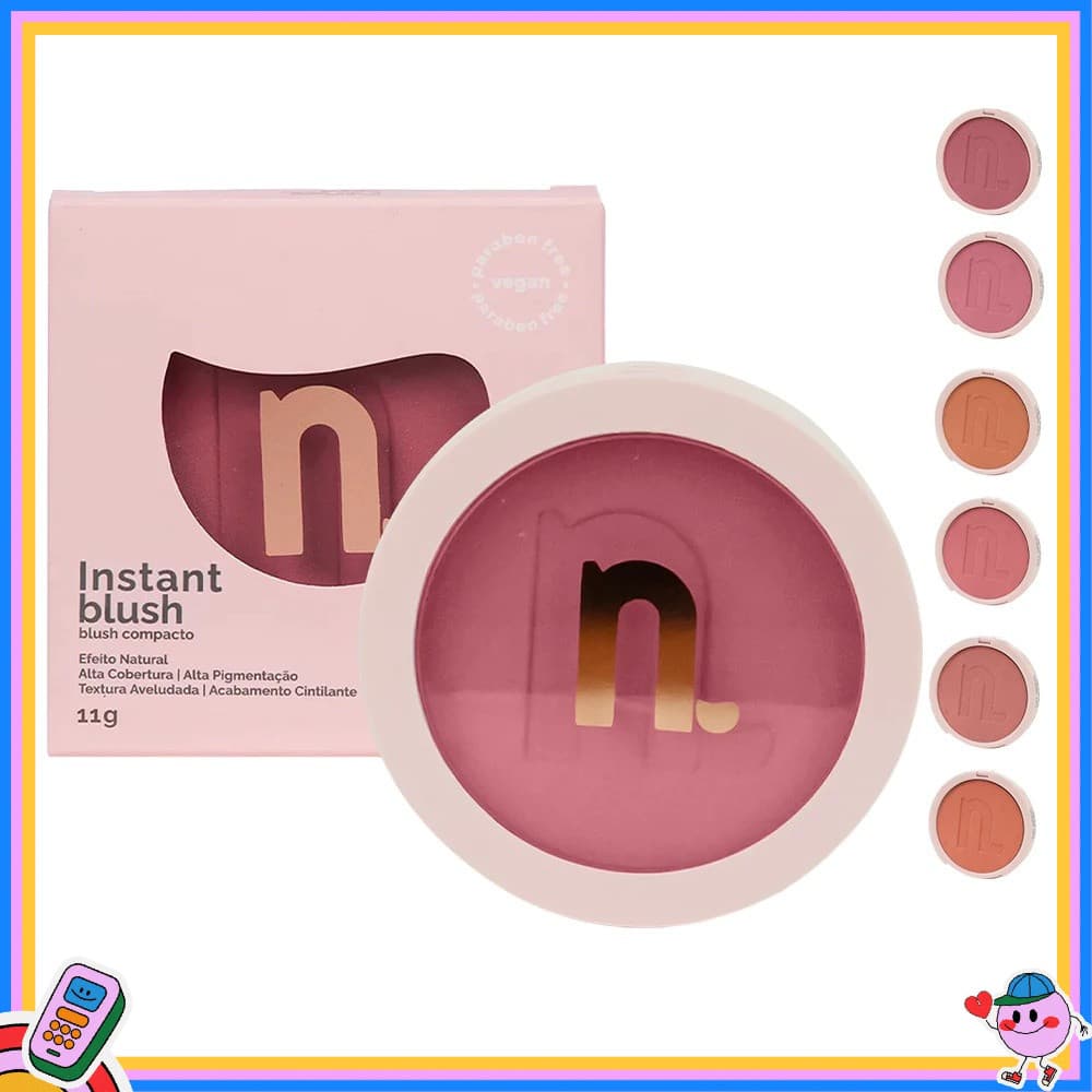 Blush Compacto Instant Nina Makeup – Alta Pigmentação e Acabamento Natural