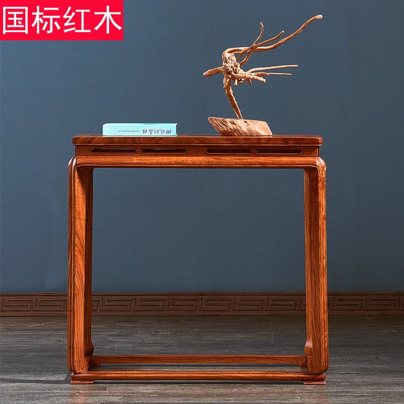 Caixa de tira de mogno ouriço mesa de sândalo vermelho africano jacarandá tira mesa lateral de parede mesa deus chinês m
