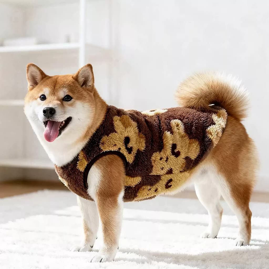 Roupas para cães de estimação colete de lã quente proteção da barriga inverno outono inverno colete engrossado Corgi Ted