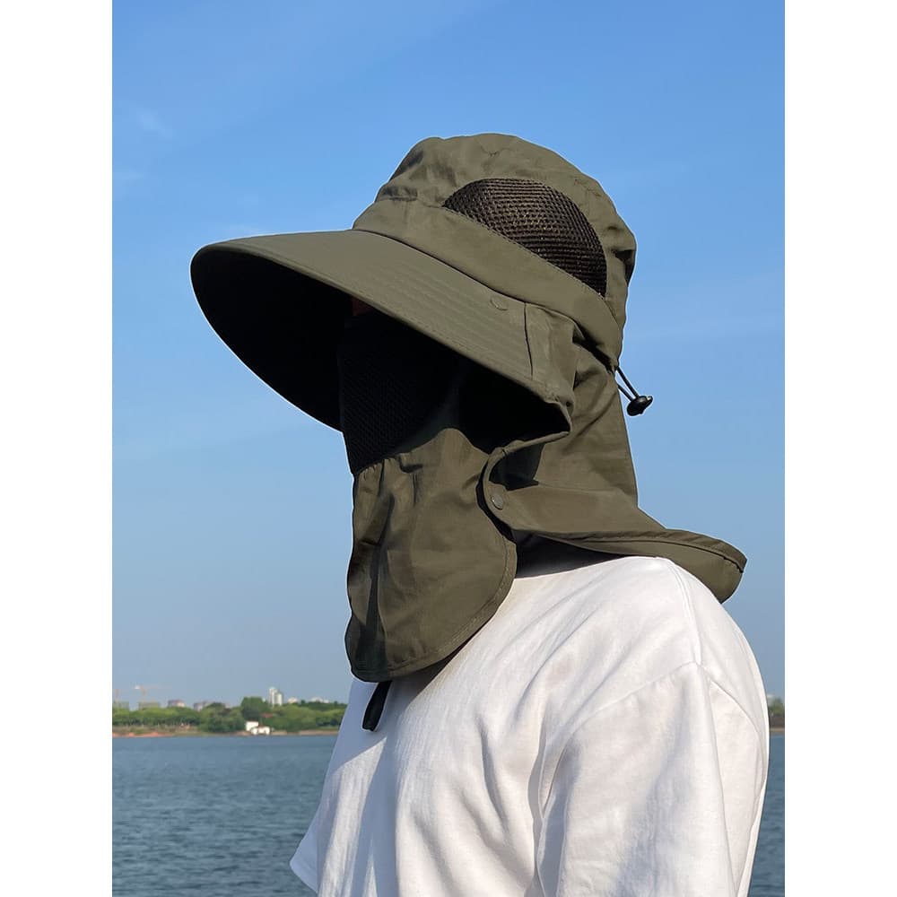 boné boné masculino Chapéu protetor solar de pesca masculino, chapéu de balde ao ar livre, verão, rosto inteiro, másca