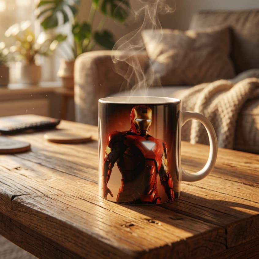 Caneca Marvel Homem De Ferro De Porcelana Decorativa Iron Man