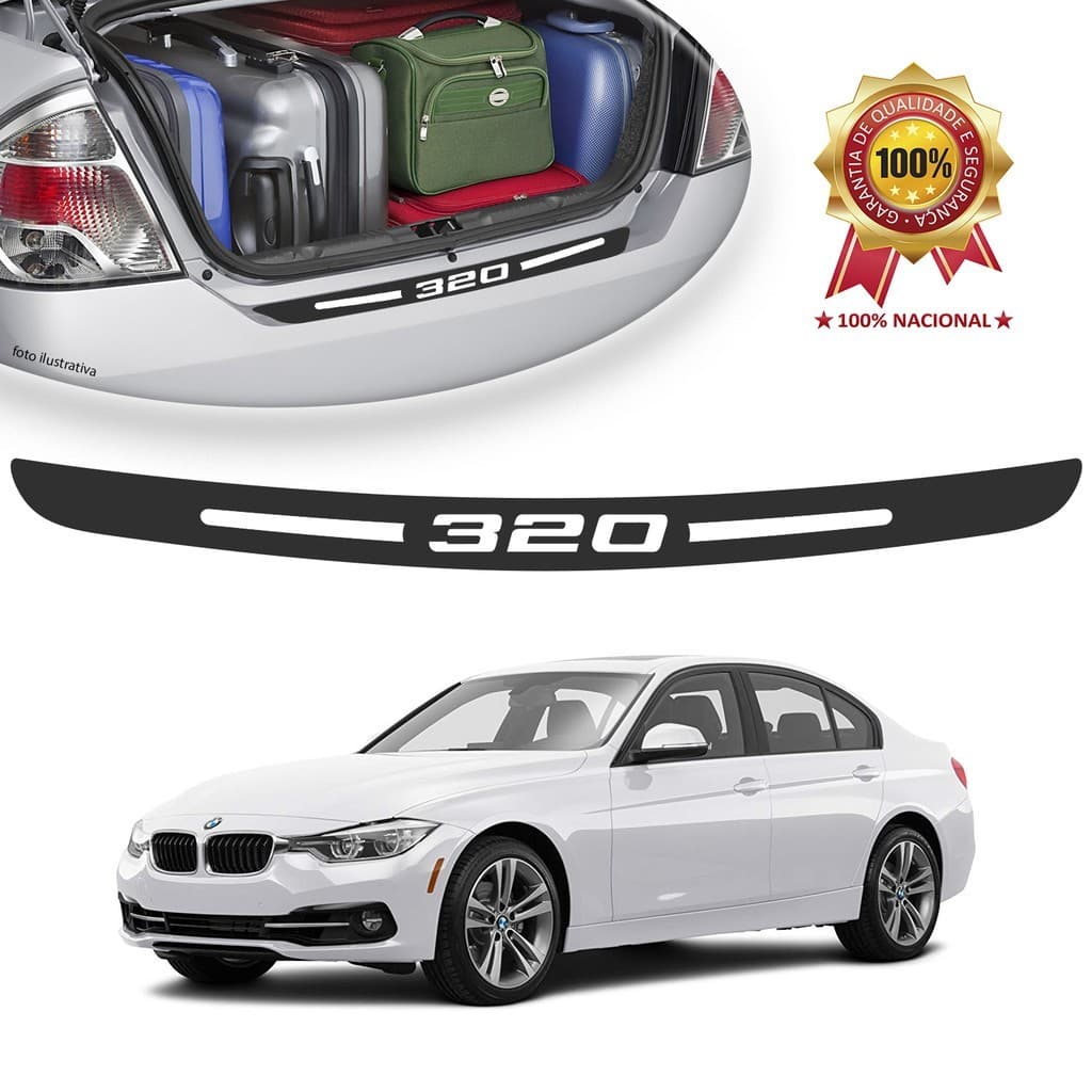 Soleira de Porta Malas Adesivo Protetor Bmw 320 Universal Carro personalizado