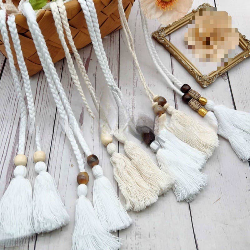 Cinto de cintura feminino tecido em estilo artístico, simples e elegante, para combinar com saias, cinto longo com nós e