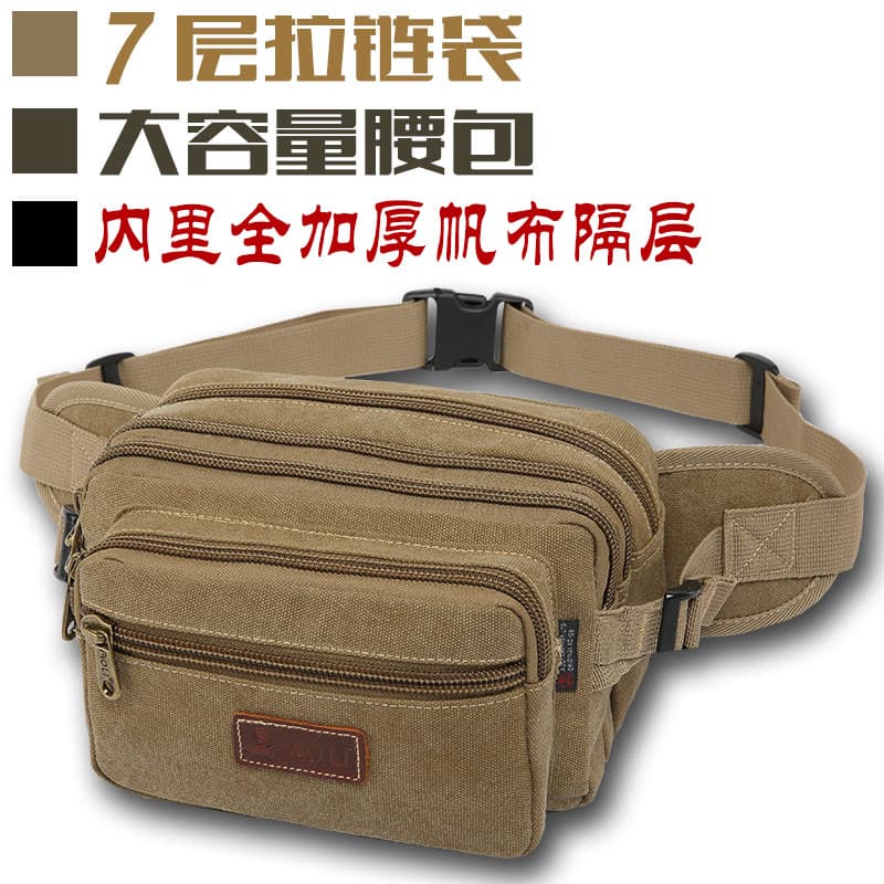 Bolsa de cintura masculina para local de trabalho, bolsa multifuncional de lona resistente ao desgaste, esportes ao ar l